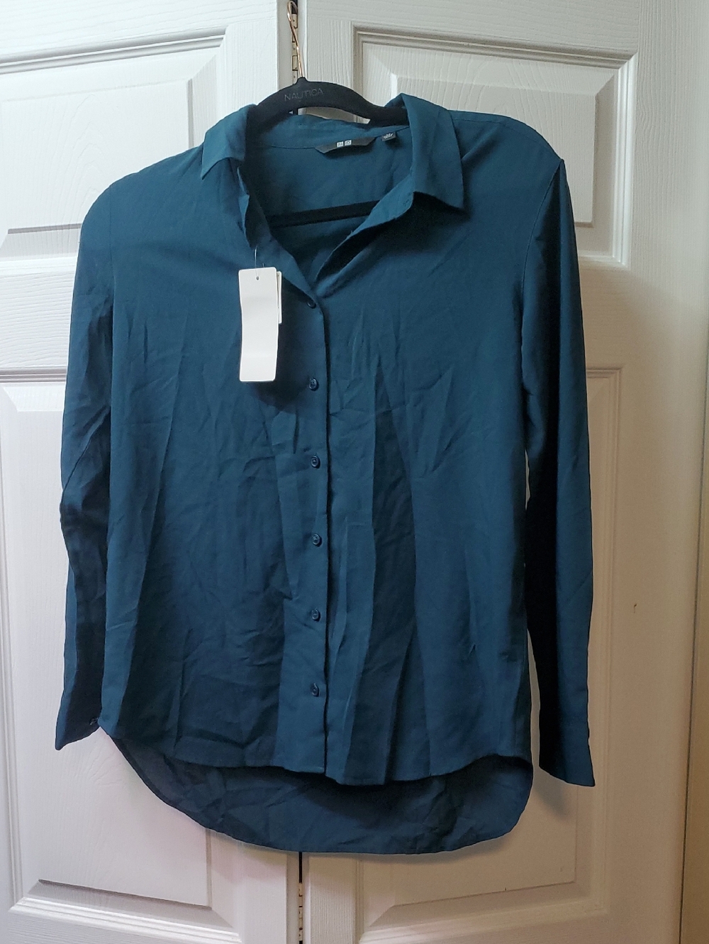Uniqlo Teal Button-Up Shirt